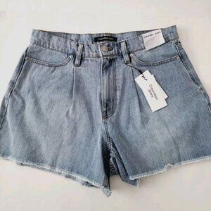 Calvin Klein Womens High Rise Denim Shorts Size 30 Cutoff